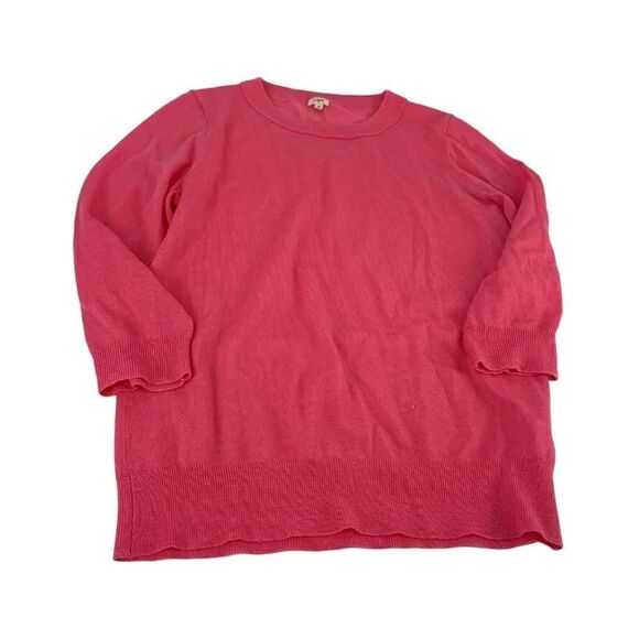 J. Crew Womens Merino Wool Charley Crew Neck Sweater Size M 3/4 Length Sleeve Wo - Picture 1 of 8